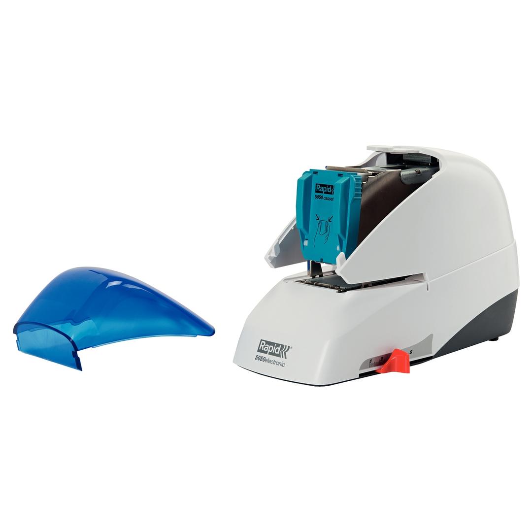 Agrafeuse électrique 5050E (blanche et bleue) RAPID — Changement cartouche d'agrafes bis