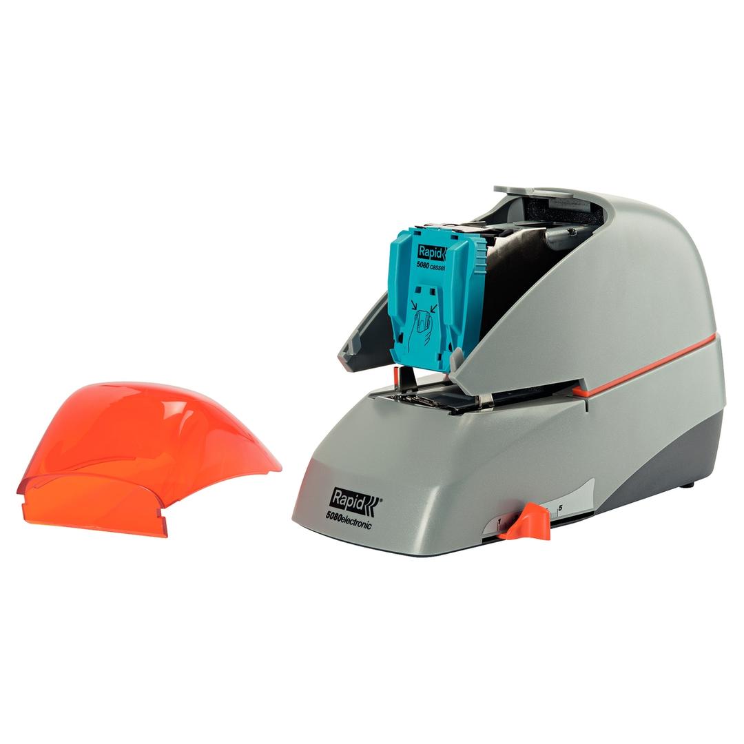 Agrafeuse électrique 5080E (argent et orange) RAPID — Changement cartouche d'agrafes bis
