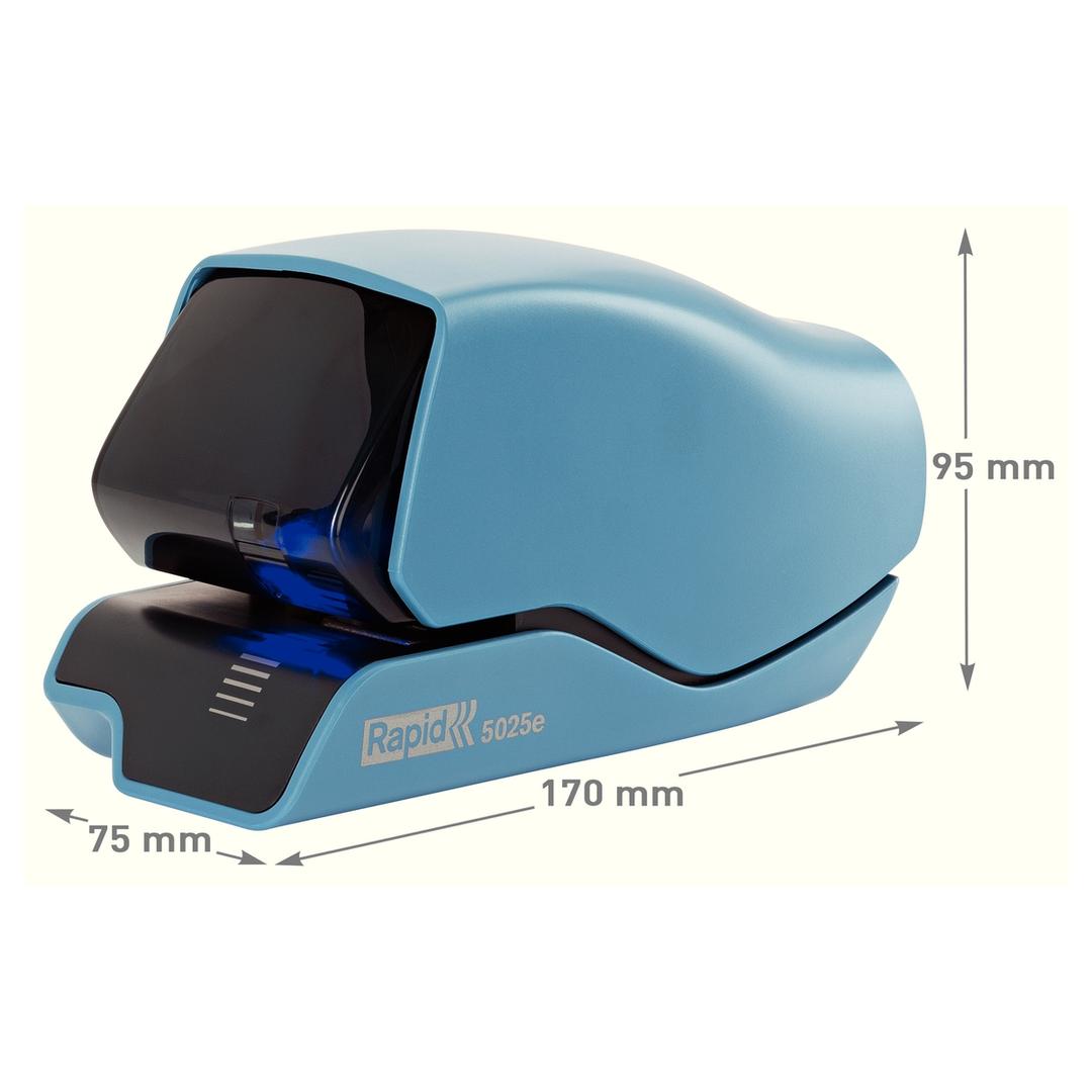 Agrafeuse électrique Supreme 5025 E (bleue) RAPID — Détails dimensions