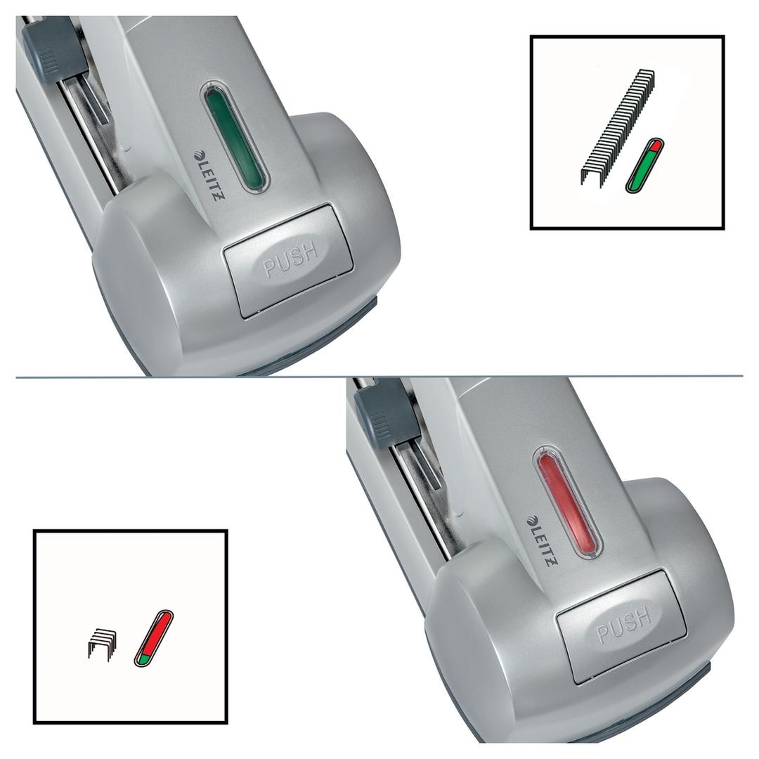 Agrafeuse manuelle grande capacité Heavy Duty 5553 LEITZ — Jauge nombre d'agrafes