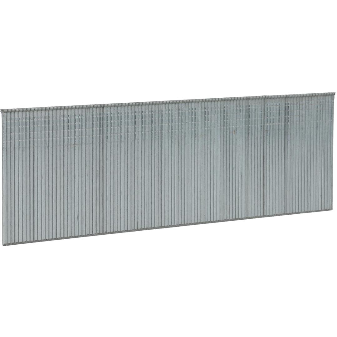 Pointes 18G tête moyenne galvanisées AX18EAAP 1,2x42 mm SENCO — Bande de brads AX18EAA 42 mm galvanisés de trois quarts, tiges grises et têtes en haut