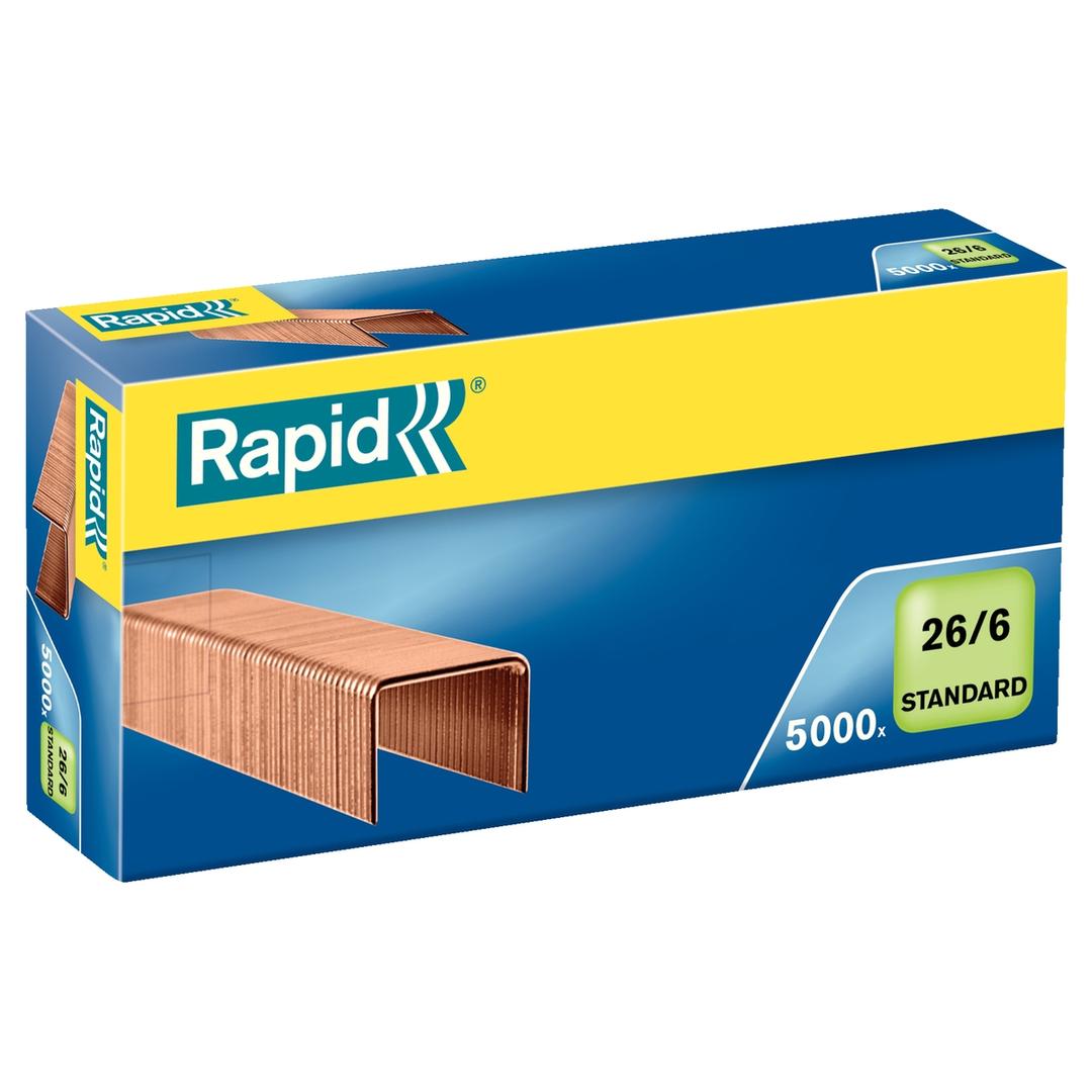 Agrafes 26/6mm Standard Cuivrée x5000 RAPID — Base