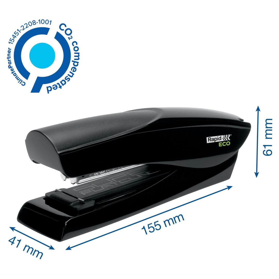 Agrafeuse manuelle de table Agrafeuse pleine bande ECO noir RAPID — Dimensions