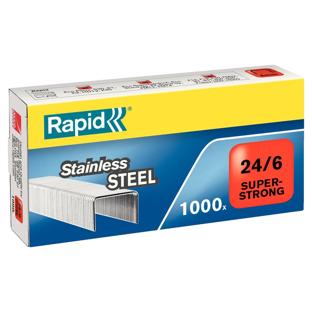 Agrafes 24/6 acier inoxydable x1000 RAPID — Base