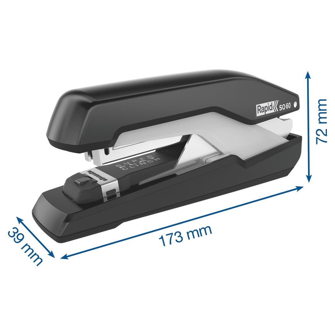 Agrafeuse manuelle de table Agrafeuse Supreme SO60 Omnipress noir/gris RAPID — Dimensions