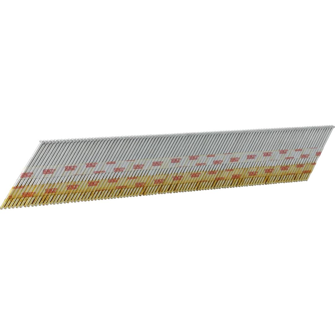 Clous de finition 15G 34° tête brad galvanisés DA19EABN 1,8x45 mm SENCO — Clous de finition SENCO DA 45 mm galvanisés, bande serrée à liaison papier, de trois quarts
