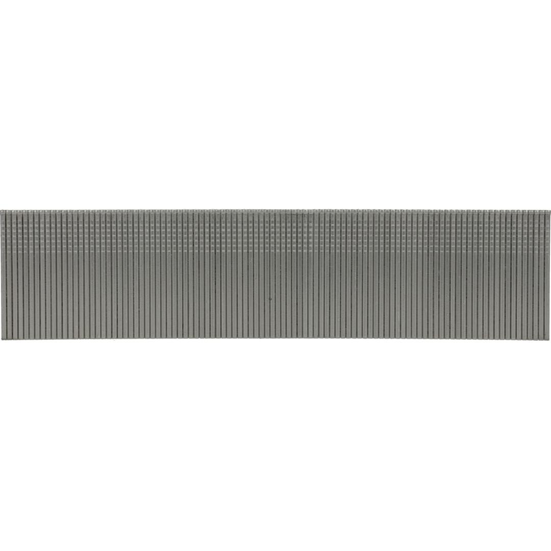 Pointes 18G tête moyenne inox A2 AX13EGA 1,2x25 mm SENCO — Brads SENCO G18 tête 2 inox A2 de 25 mm, bande droite gris mat, têtes alignées, vue de face