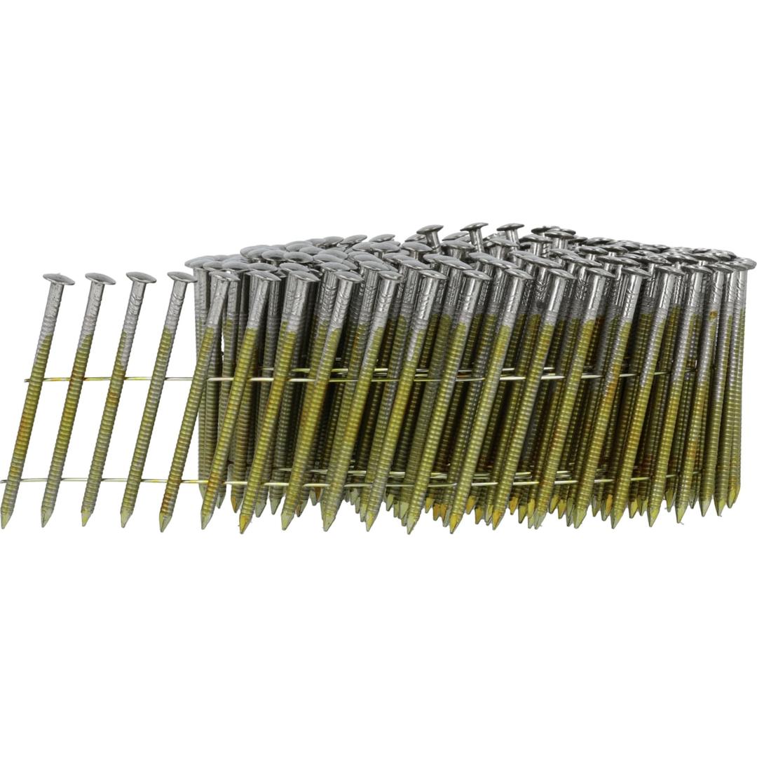 Clous en rouleau plats 16° annelés inox A2 EL19AGBH 2,3x45 mm SENCO — Rouleau de clous SENCO inox 304 2,3 x 45 mm annelés, deux fils cuivre, de trois quarts