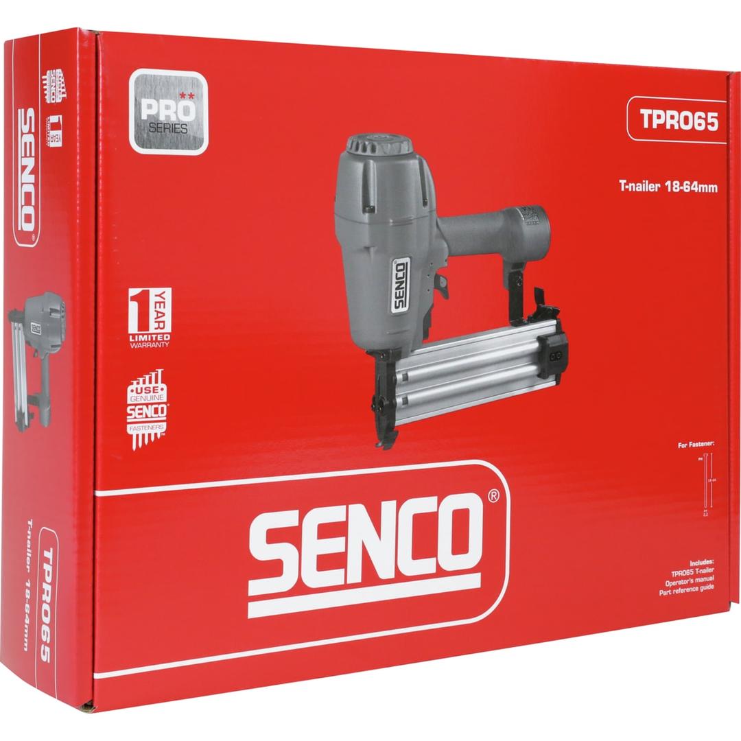 Cloueur pointe T pneumatique TPRO65 dual SENCO — Cloueur pointe T SENCO TPRO65 dual 18-64 mm dans son carton rouge PRO Series