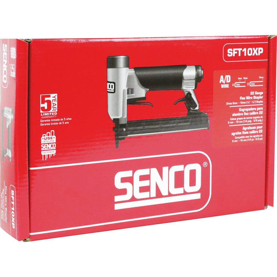 Agrafeuse pneumatique SFT10XP A SENCO — Agrafeuse SENCO SFT10XP A 6-12 mm dans son carton rouge, garantie 5 ans et couronne A/D