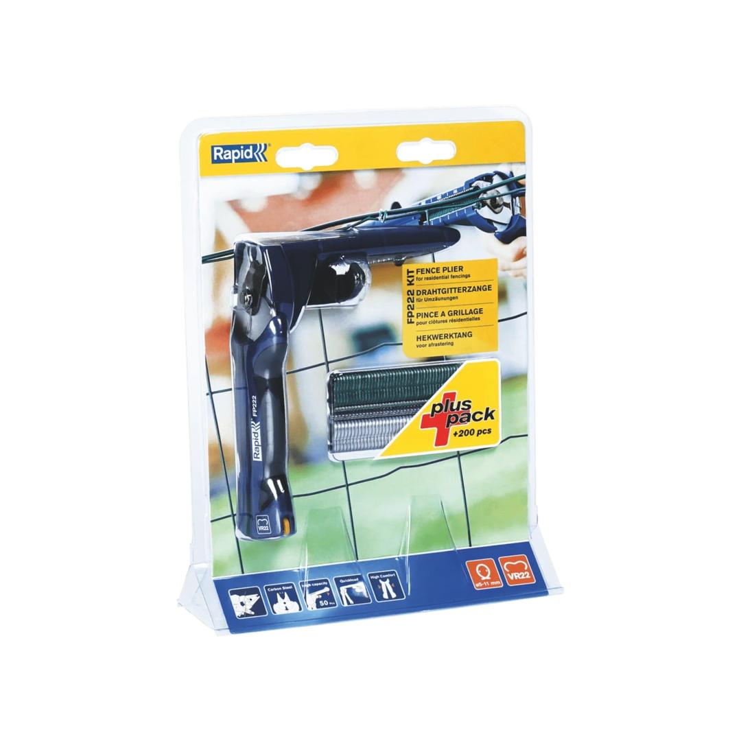 Pince à grillage manuelle FP222, incl. 200 agrafes VR22, bleu RAPID TOOLS — Rapid Pince à grillage FP222, incl. 200 agrafes VR22, bleu, vue détaillée 1