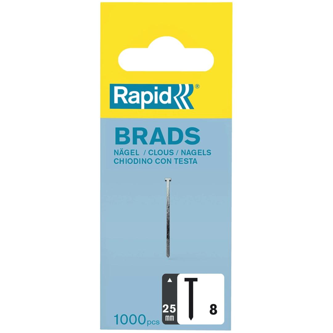 Pointes (brads) 18 G, fil 1,25 x 0,95 mm, tête 2 mm N° 8, 25 mm, boîte de 1 000 RAPID TOOLS - Rapid Pointe no. 8, 25 mm, galvanisé, petit paquet, vue détaillée 1