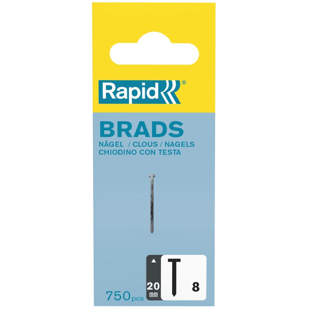 Pointes (brads) 18 G, fil 1,25 x 0,95 mm, tête 2 mm N° 8, 20 mm, boîte de 750 RAPID TOOLS - Rapid Pointe no. 8, 20 mm, galvanisé, petit paquet, vue détaillée 1