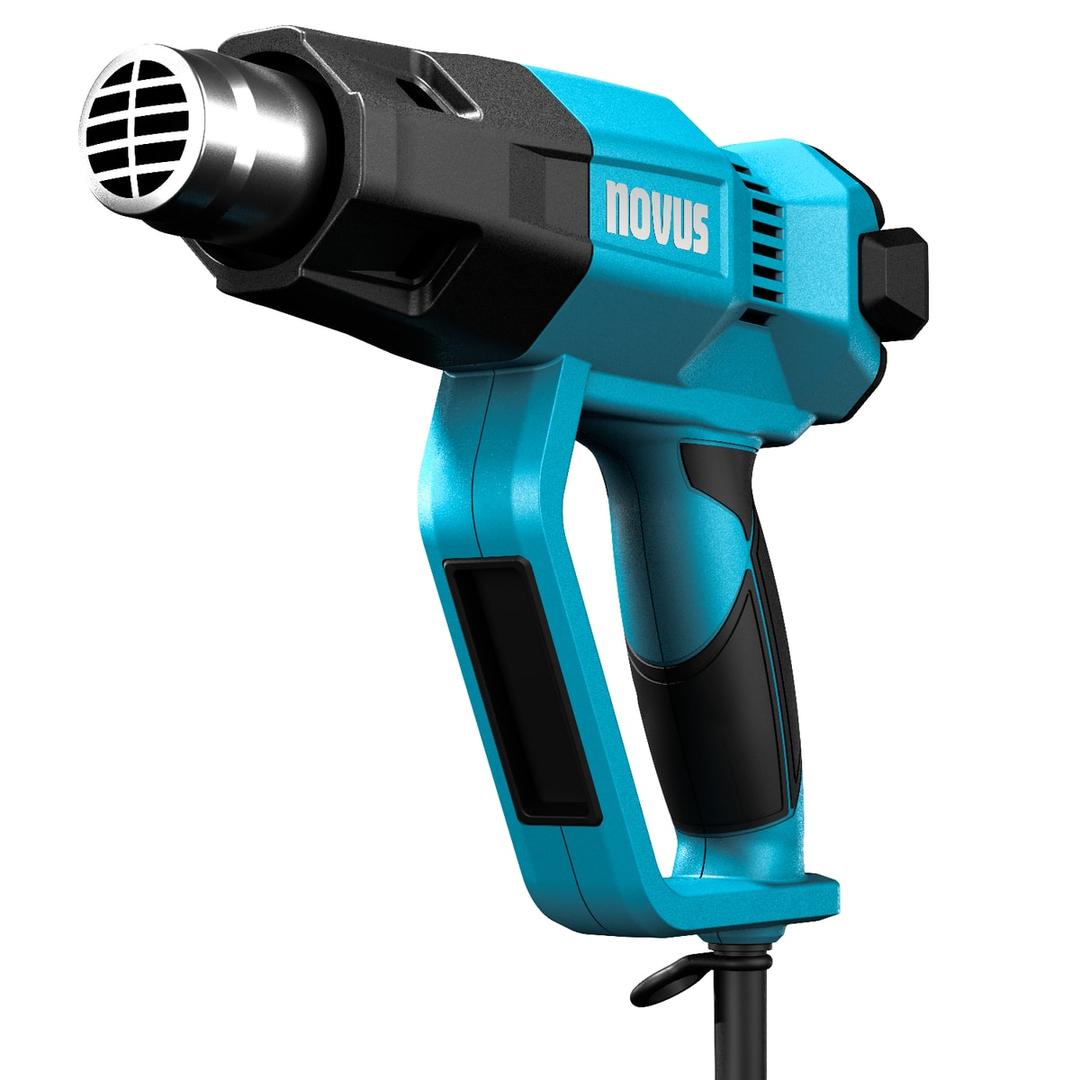Pistolet à air chaud 2 000 W H-200 NOVUS — NOVUS pistolet à air chaud H-200 — buse métallique grillagée, poignée bi-matière