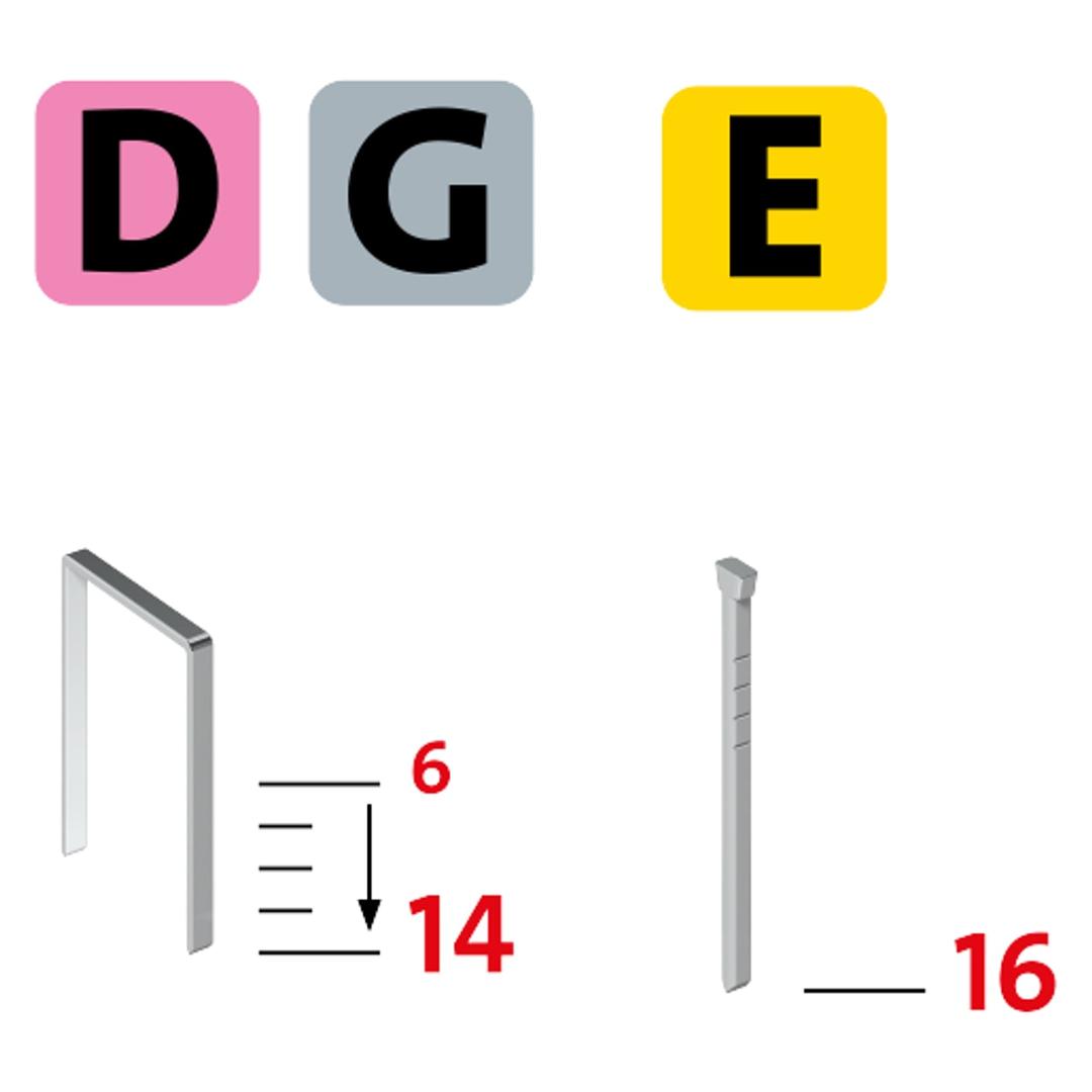 Agrafeuse manuelle J-51 NOVUS — NOVUS agrafeuse J-51 et J-151 — schéma des agrafes compatibles J-51, J-151 et J-551