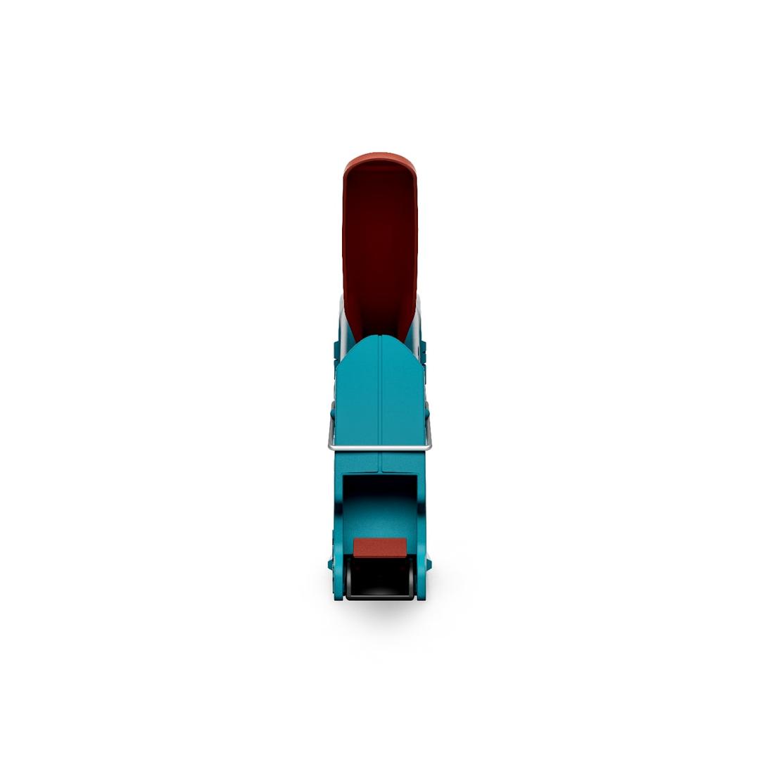 Agrafeuse manuelle J-11 NOVUS — NOVUS agrafeuse manuelle J-11 — dans l'axe du corps, poussoir rouge et rail du chargeur en pied