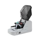 Agrafeuse électrique flat clinch 56 feuilles EH-70F II MAX - Capot transparent ouvert sur le mécanisme de l'agrafeuse électrique professionnelle MAX EH-70F II.