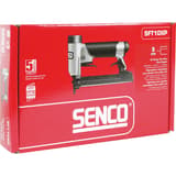 Agrafeuse pneumatique SFT10XP B SENCO — Agrafeuse SENCO SFT10XP B dans son carton rouge fermé, mention garantie 5 ans et visuel de l'outil