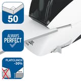 Agrafeuse électrique de bureau 50 feuilles à cassette Supreme 5050E, coloris blanc et noir RAPID - Agrafeuse électrique Rapid Supreme 5050E : 50 feuilles, agrafage à plat qui réduit l'épaisseur de 30 %.