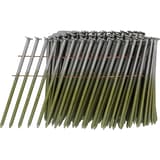 Clous en rouleau plats 16° annelés clair HL28APBF 3,1x80 mm SENCO — Clous SENCO 3,1 x 80 mm annelés finition claire en rouleau, de trois quarts sur fond blanc