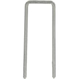 Agrafes moyennes M13BGA - 25mm 5M SENCO — Agrafe SENCO M 25 mm inox AISI 304 seule, pattes longues et pointues, surface mate, de face sur fond blanc