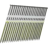 Clous en bande 21° lisses clair TD70APBS 4,6x160 mm SENCO — Longs clous SENCO 21° 4,6x160 mm à fûts vert olive, double collation plastique blanche et jaune