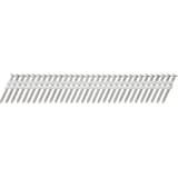 Clous en bande 21° annelés inox A2 joint debout 1L16AGAS 2,8x35 mm SENCO — Clous SENCO 21° 2,8x35 mm annelés inox à grosses têtes plates, bande à plat sur fond blanc