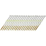 Clous en bande 34° annelés inox A2 GR55AGBM 2,87x65 mm SENCO — Clous SENCO 34° 2,8x65 mm annelés inox à tête ronde semi-bombée, double collation plastique