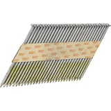 Clous en bande 34° lisses clair HC60APBKR 3,1x100 mm SENCO — Bande de clous SENCO D34° 3,1x100 mm lisses à tête ronde, pointes dorées, de trois quarts