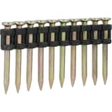 Clous acier et béton standard lisses galvanisés SCP2722 2,7x22 mm SENCO — Clous béton SENCO 2,7 x 22 mm galvanisés jaune, bande à collier plastique noir de trois quarts
