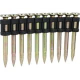 Clous acier et béton premium tige étagée trempés SCP3019P 3x19 mm SENCO — Clous béton SENCO PREMIUM 3,0x19 mm en bande plastique noire, de trois quarts, pointes coniques
