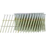 Clous en rouleau plats 16° annelés zingués 12µ EL24AXBF 2,3x60 mm SENCO — Rouleau de clous SENCO 2,3 x 60 mm annelés zingués, fils cuivre, de trois quarts sur fond blanc