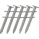 Clous en rouleau coniques 16° lisses galvanisés à chaud HJ15ASAVR 3,1x32 mm SENCO — Cinq clous SENCO 3,1x32 mm galvanisés à chaud en gros plan, têtes plates larges et deux fils de liaison