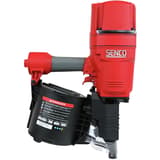 Cloueur rouleau pneumatique PAL130 130 mm SENCO — Cloueur à rouleau SENCO PAL130 de profil droit, étiquette d'avertissement sur le magasin rouleau