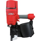 Cloueur rouleau pneumatique PAL130 130 mm SENCO — Cloueur à rouleau SENCO PAL130 de profil gauche, cuve rouge et magasin rouleau à capot transparent