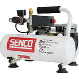 Compresseur SENCO AC4504 discret sans huile SENCO — Compresseur SENCO AC4504 sans huile de trois quarts, détendeur à molette rouge et moteur alu