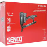 Cloueur bande 21° à gaz GT35i-HN joint debout 2,8mm SENCO — Cloueur gaz SENCO GT35i-HN joint debout 2,8 mm dans son carton rouge à visuel de l'outil et batterie