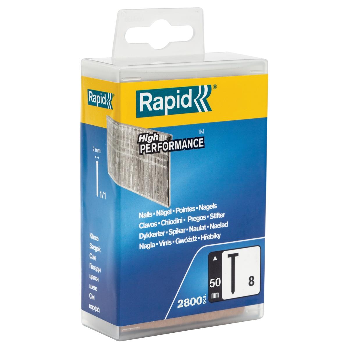 Pointes (brads) 18 G, fil 1,25 x 0,95 mm, tête 2 mm N° 8, 50 mm, boîte de 1 000 RAPID TOOLS - Base
