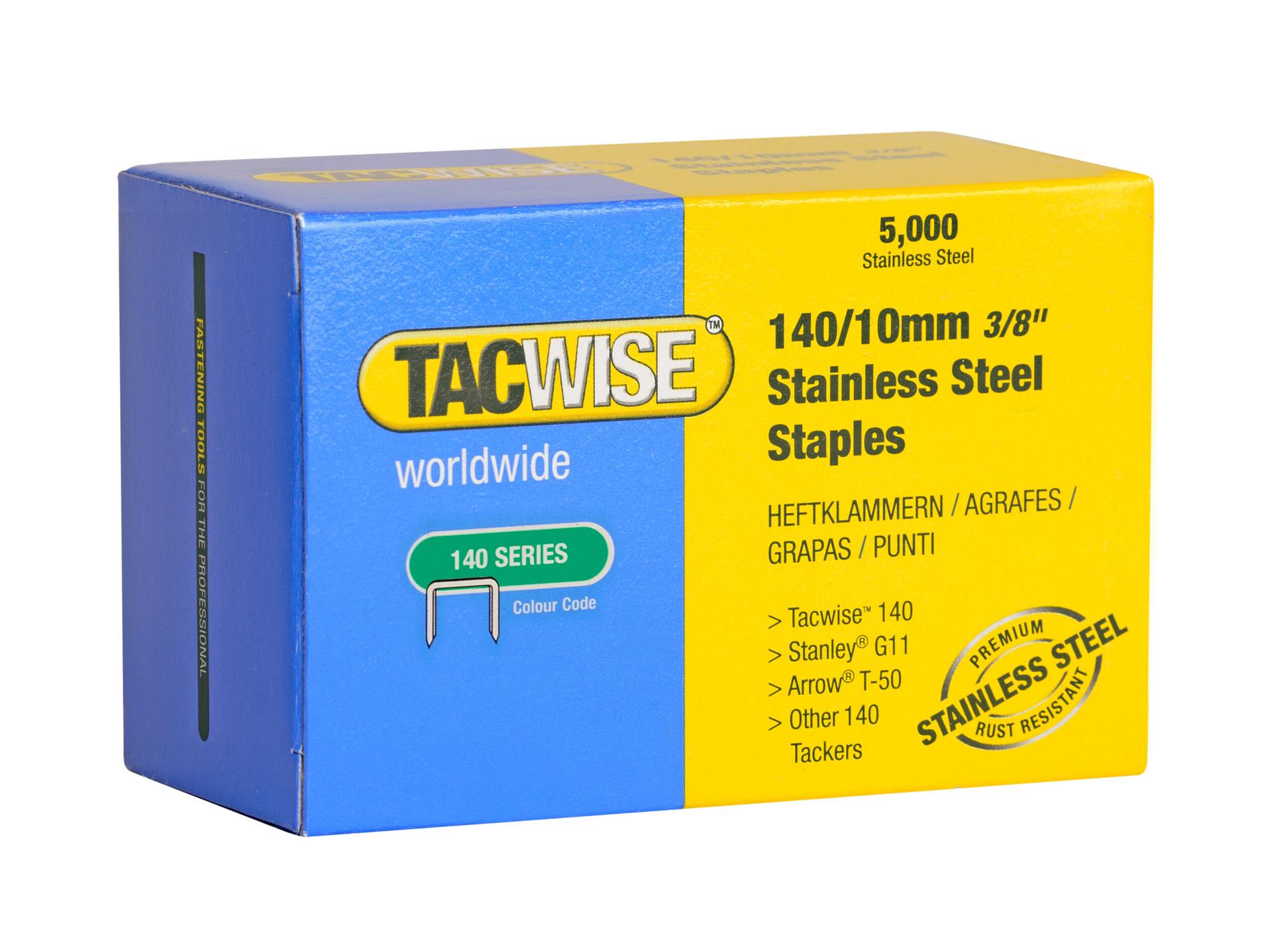 TACWISE Agrafes 140/10 mm Acier Inox, boîte de 5 000 — packshot