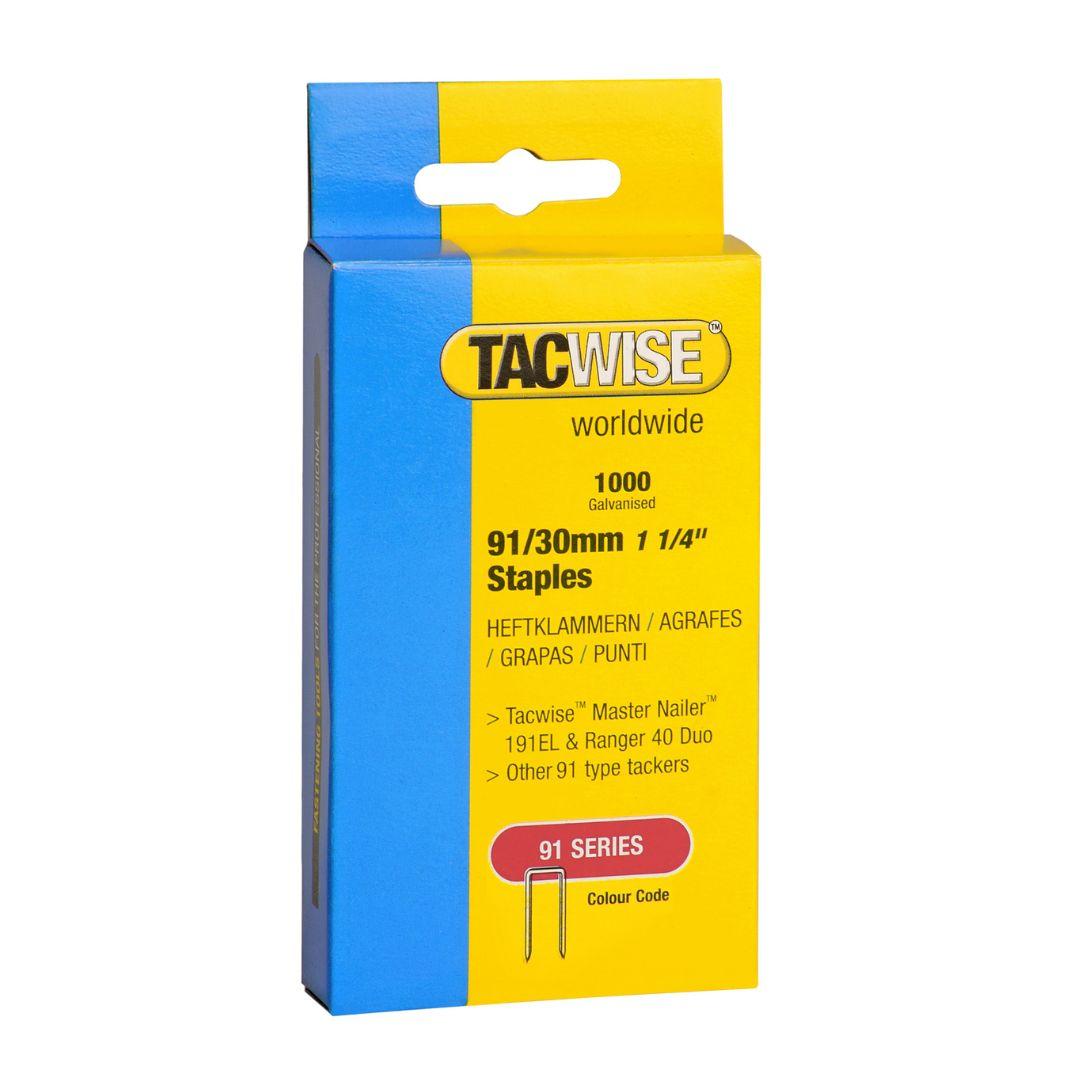 TACWISE Agrafes 91/30 mm couronne étroite, boîte de 1 000 — packshot