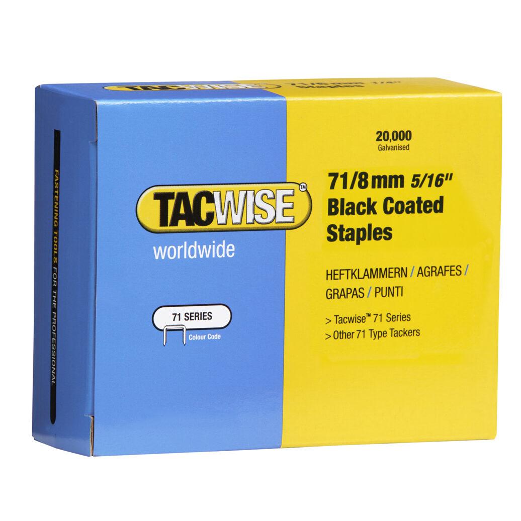 TACWISE Agrafes 71/8 mm noir, boîte de 20 000 — packshot
