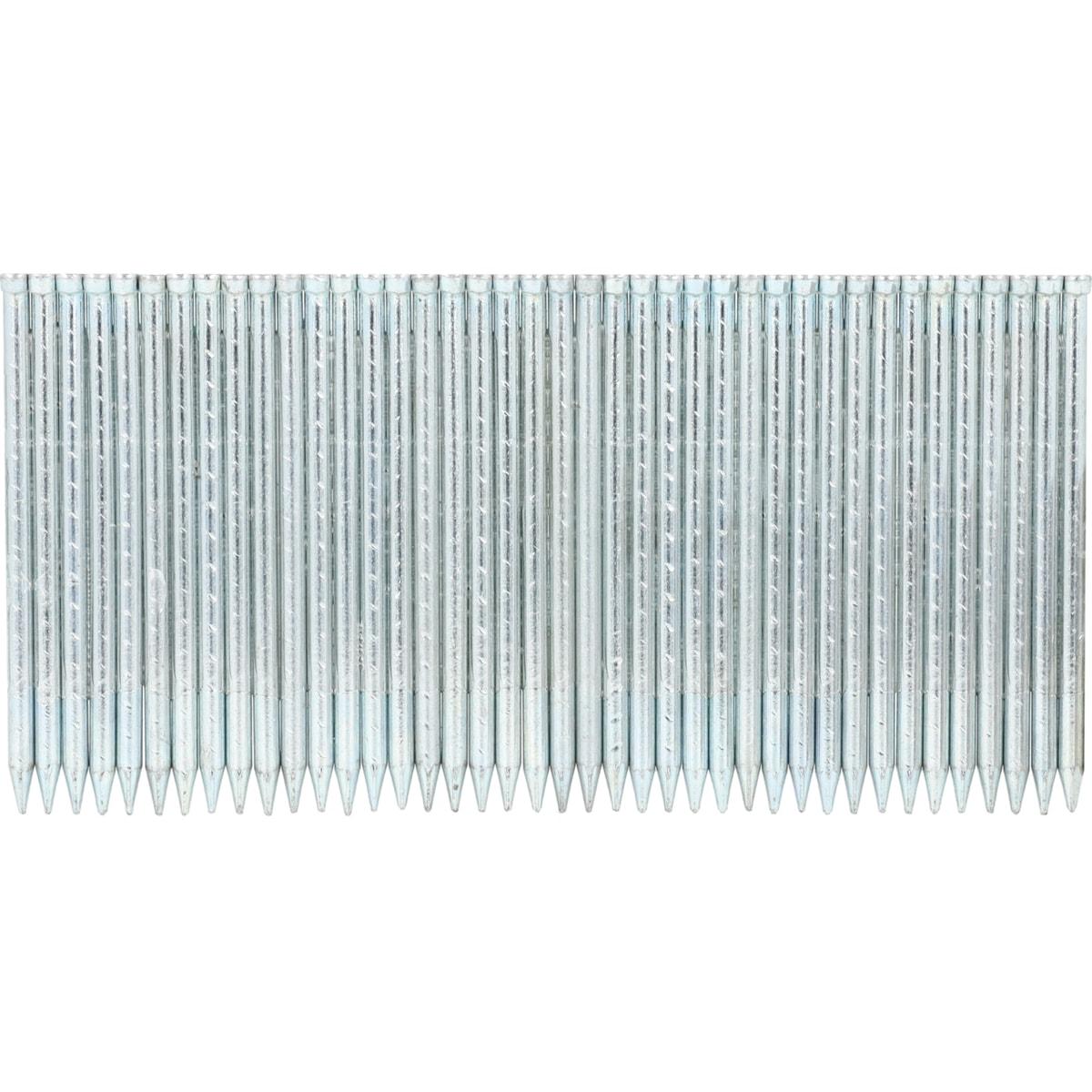 Clous T béton SENCO 2,2x18 mm galvanisés à fûts cannelés, bande serrée vue de face