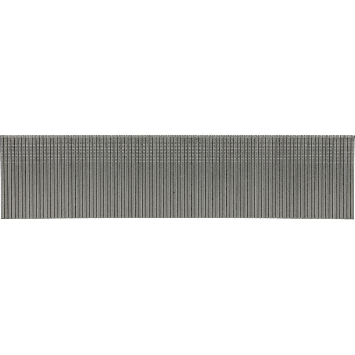 Brads SENCO G18 tête 2 inox A2 de 25 mm, bande droite gris mat, têtes alignées, vue de face
