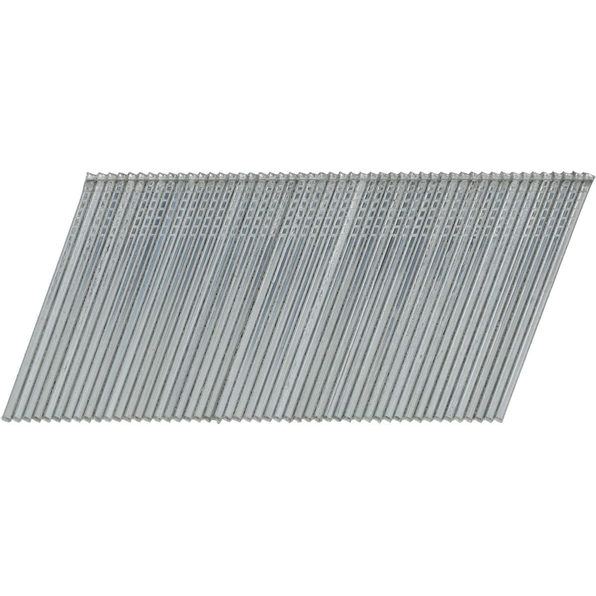 Brads SENCO RH tête T 1,6 x 38 mm galvanisés, bande inclinée à 20° de trois quarts, têtes quadrillées
