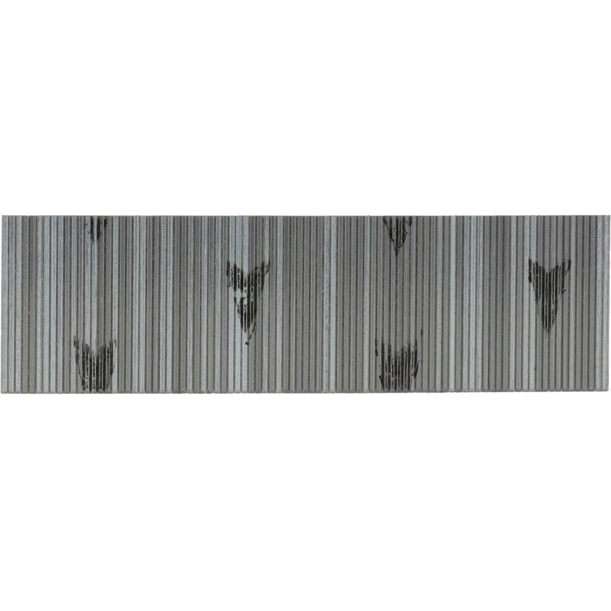 Pointes superfinettes SENCO STANOX 12 mm sans tête, bande gris foncé mat vue de face sur fond blanc
