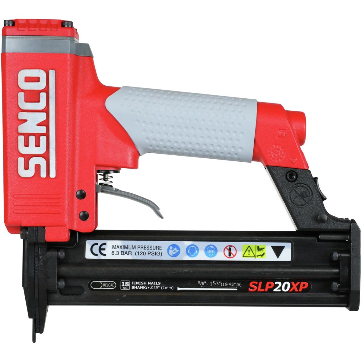 Cloueur de finition SENCO SLP20XP 15-42 mm de profil, poignée grise à picots et magasin noir
