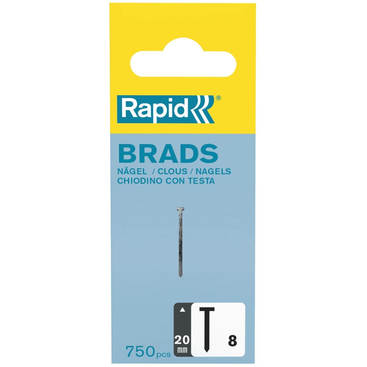 Pointes (brads) 18 G, fil 1,25 x 0,95 mm, tête 2 mm N° 8, 20 mm, boîte de 750 RAPID TOOLS - Rapid Pointe no. 8, 20 mm, galvanisé, petit paquet, vue détaillée 1