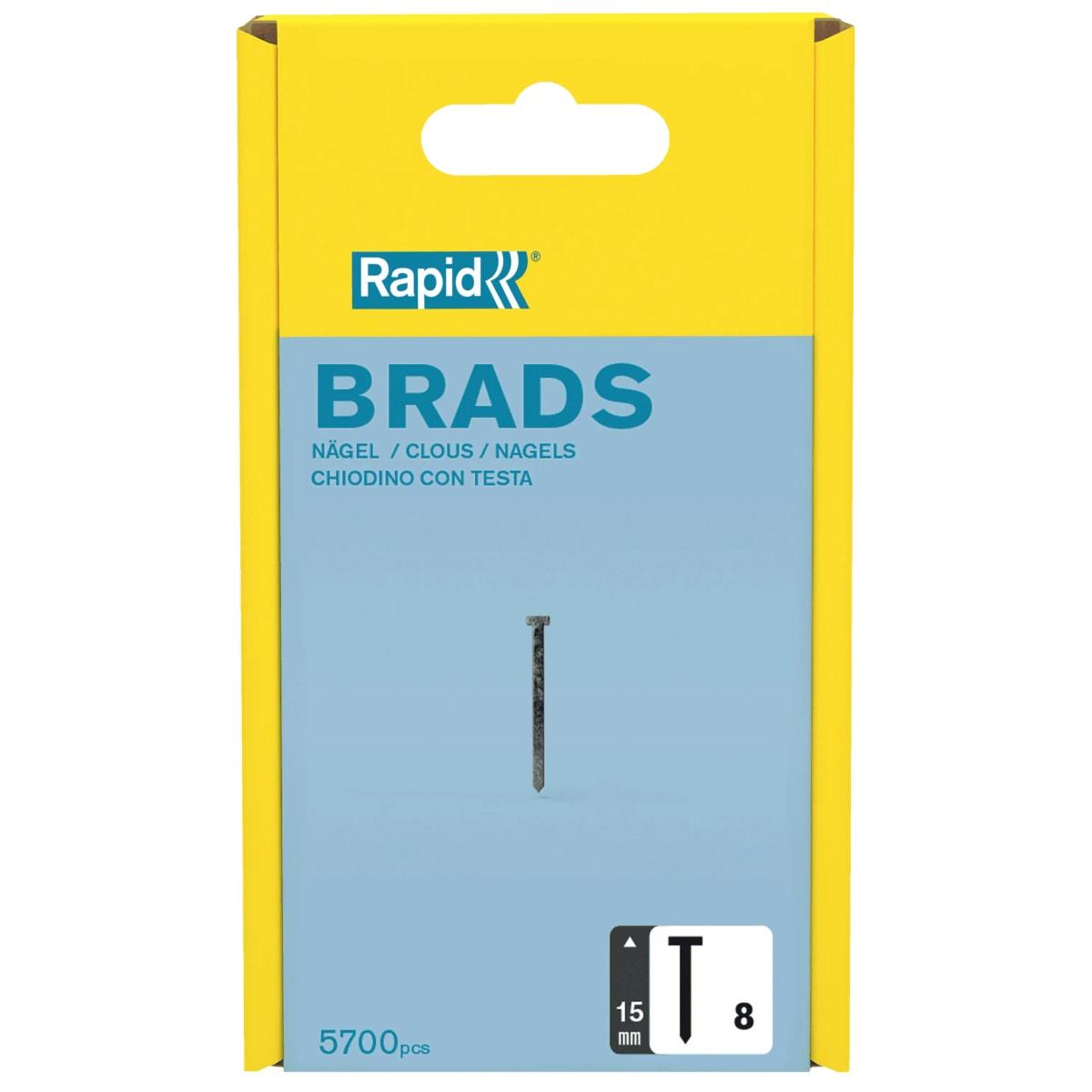 Pointes (brads) 18 G, fil 1,25 x 0,95 mm, tête 2 mm N° 8, 15 mm, boîte de 5 700 RAPID TOOLS - Rapid Pointe no. 8, 15 mm, galvanisé, grand paquet, vue détaillée 1