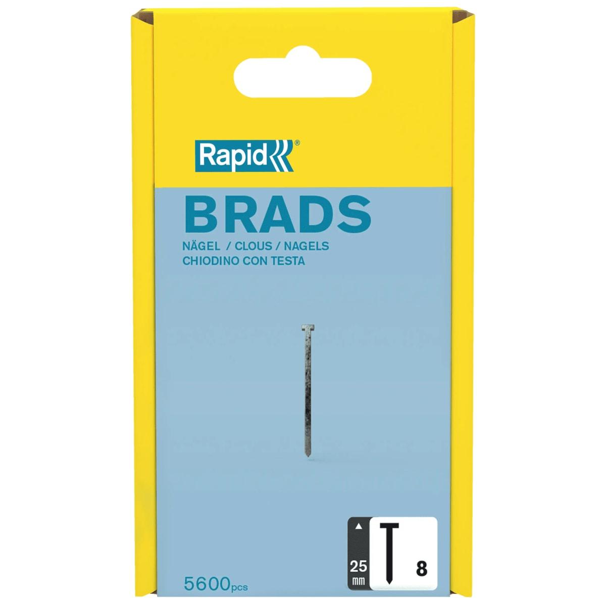 Pointes (brads) 18 G, fil 1,25 x 0,95 mm, tête 2 mm N° 8, 25 mm, boîte de 5 600 RAPID TOOLS - Rapid Pointe no. 8, 25 mm, galvanisé, grand paquet, vue détaillée 1