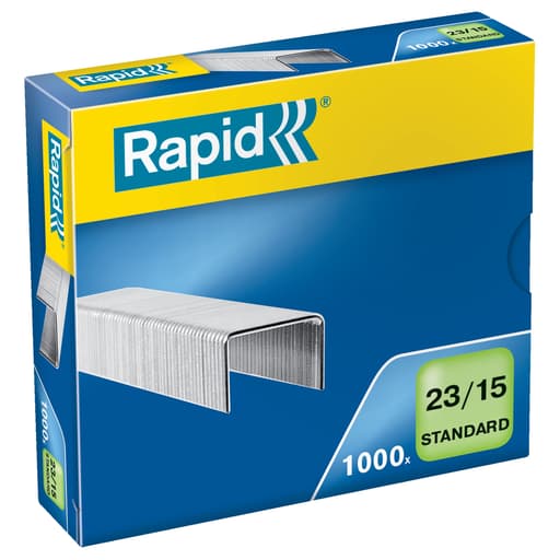 Agrafes 23/15 Standard x1000 Pour agrafeuses Rapid HD210
